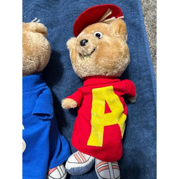 Simon and Alvin And The Chipmunks 12" Plush Toy Stuffed Animal 1983 Vintage - Picture 2 of 4